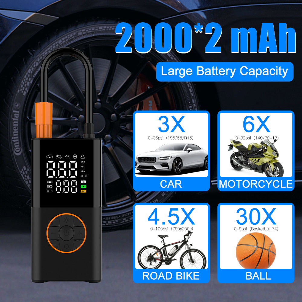 Portable Mini Air Inflator with Chargeable Battery and Digital Display - Effortless Tire Inflation Anywhere