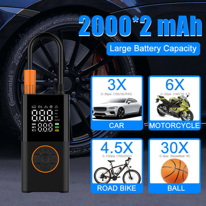 Portable Mini Air Inflator with Chargeable Battery and Digital Display - Effortless Tire Inflation Anywhere